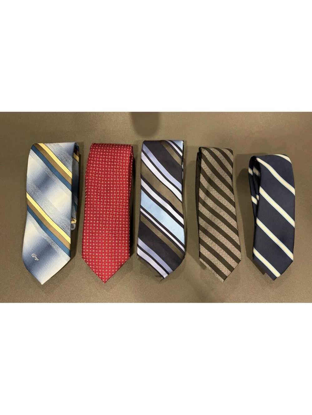 Lot Of 5 Men’s Skinny Ties 3 Silk 2 Polyester T2 Hilfiger Baker Tie Bar T2